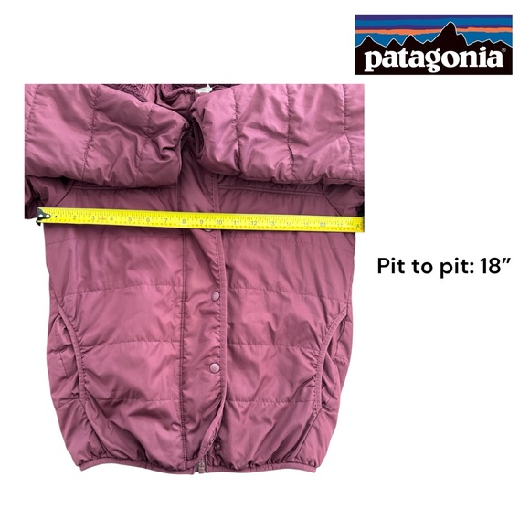 Patagonia Girls' Reversible Hoody Jacket Purple Size L Quilted Fleece - Picture 6 of 9